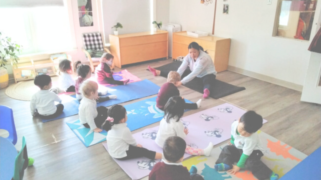 Kids Stretching in school